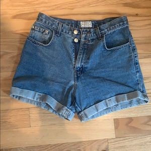 High waist blue jean cuffed shorts size 27